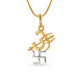 Divine Yellow Gold Trishakti Yantra Pendant,,hi-res 