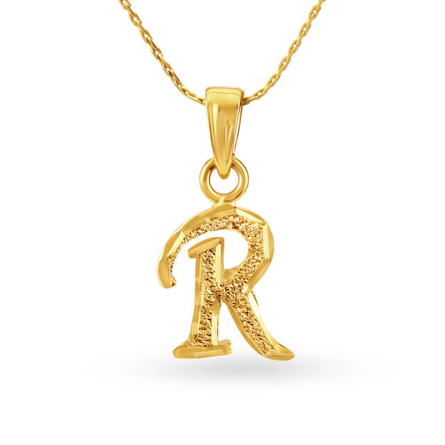 Elegant Yellow Gold Alphabet R Pendant,,hi-res 