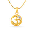August Yellow Gold Dual-Tone Om Pendant,,hi-res 