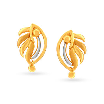 Charming Contemporary Gold Stud Earrings