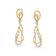 18KT Gold Yellow-White Drop Earrings To Celebrate Yourself,,hi-res 