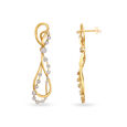 18KT Gold Yellow-White Drop Earrings To Celebrate Yourself,,hi-res 2