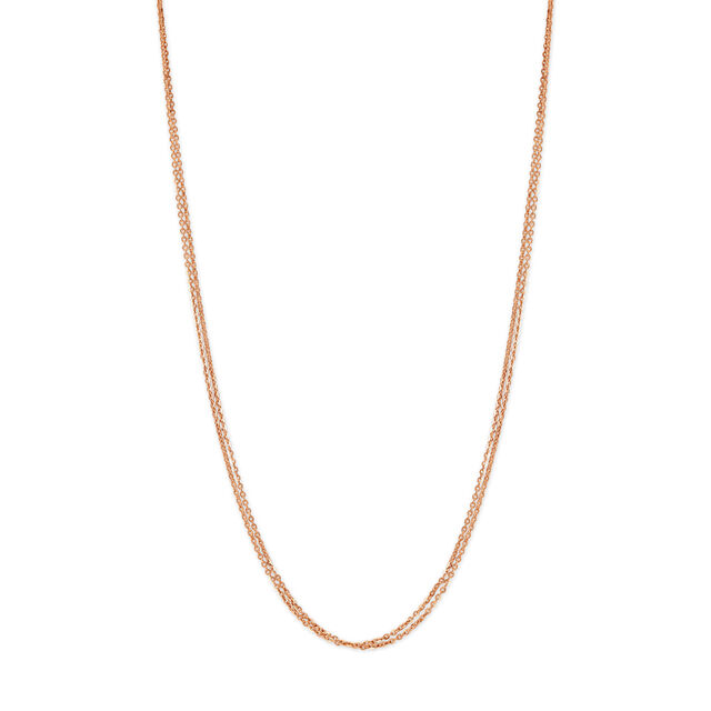 18KT Rose Gold Classy Dual Chain For Modish Perfection 