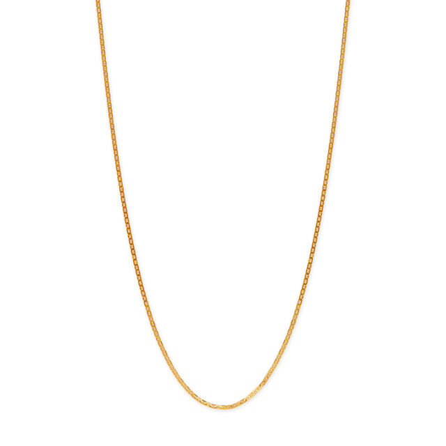 18KT Yellow Gold Minimal Trendy Gold Chain With Linked Back