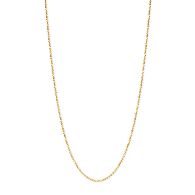 18KT Yellow Gold Hexagonal Gold Beaded Chain 