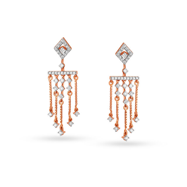 Regal 18KT Rose Gold Drop Earrings,,hi-res 2