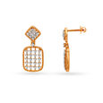 Intricate 18KT Rose Gold & Diamond Drop Earrings 