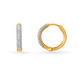 Simply Stunning 18KT Gold & Diamond Hoop Earrings,,hi-res 