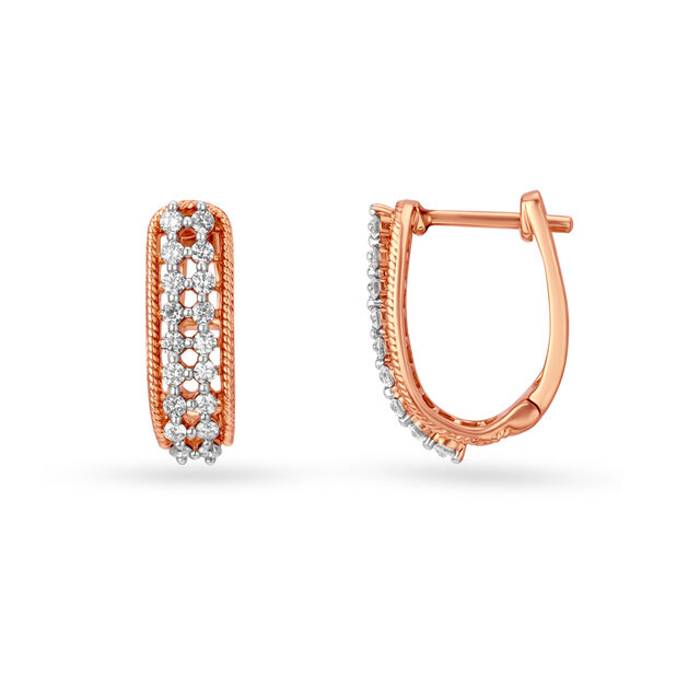 Dazzle Like A Star In 18KT Gold & Diamond Hoop Earrings 