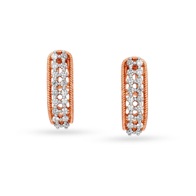 Dazzle Like A Star In 18KT Gold & Diamond Hoop Earrings 2