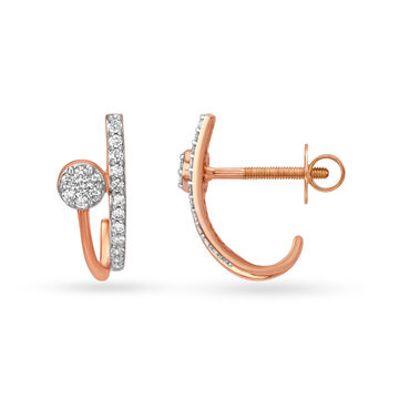 Shoot For The Stars In 18KT Gold & Diamond Hoop Earrings