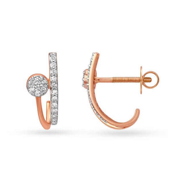 Shoot For The Stars In 18KT Gold & Diamond Hoop Earrings,,hi-res 