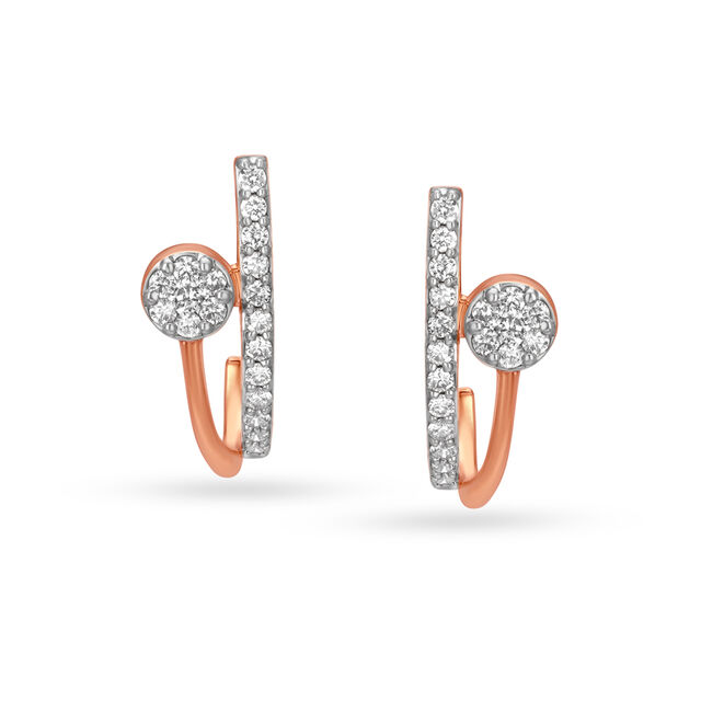 Shoot For The Stars In 18KT Gold & Diamond Hoop Earrings,,hi-res 2