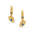 18 KT Yellow Gold Petite Star Hoop Earrings for Kids 