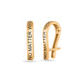 Mamma Mia 18 KT Yellow Gold Here For U Hoop Earrings,,hi-res 2