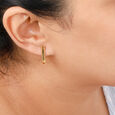 Mamma Mia 18 KT Yellow Gold Here For U Hoop Earrings,,hi-res 3