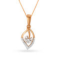 Flourish In 18KT Gold & Diamond Studded Pendant,,hi-res 