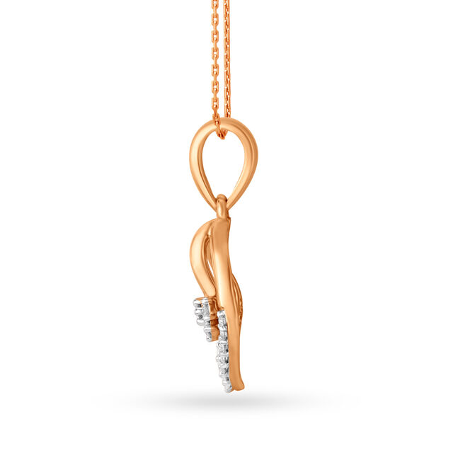 Flourish In 18KT Gold & Diamond Studded Pendant,,hi-res 2