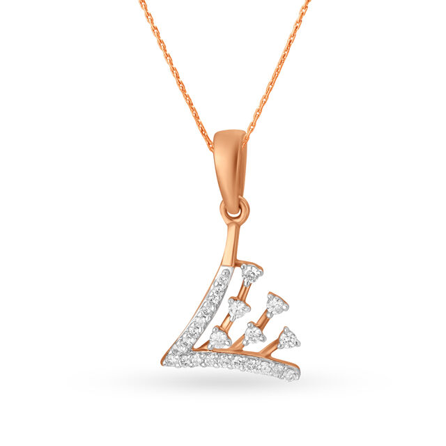 A Stem Of Hope In 18KT Gold Studded Pendant,,hi-res 