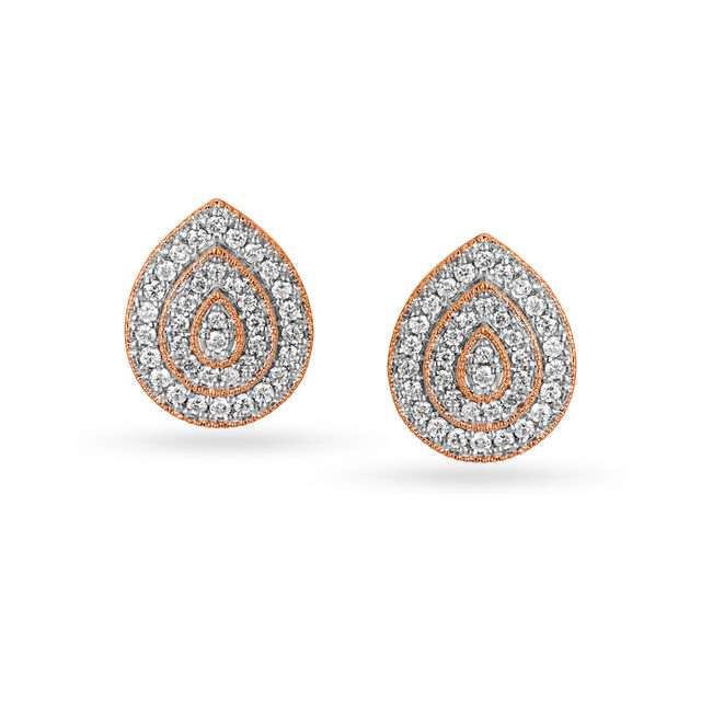 18KT Gold & Diamond Studded Earrings - A Drop Of Grandeur,,hi-res 2
