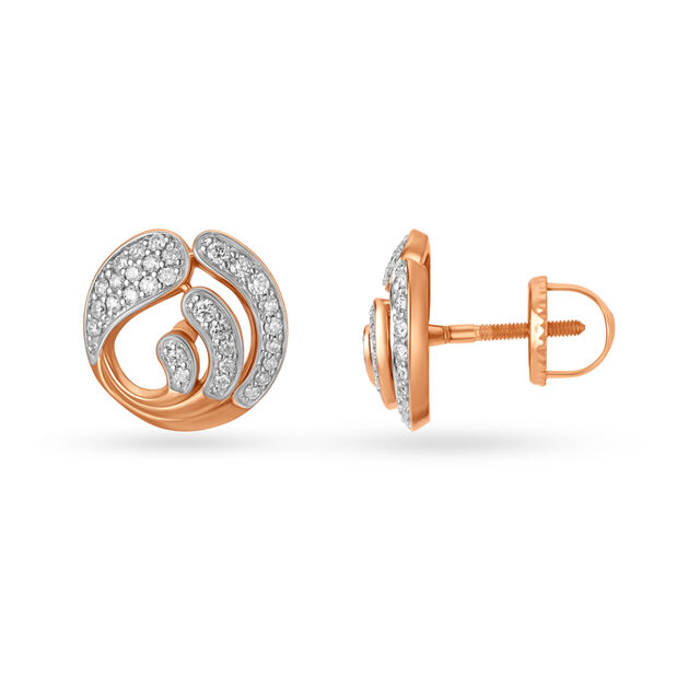 Heavenly 18KT Rose Gold & Diamond Ear Studs,,hi-res 