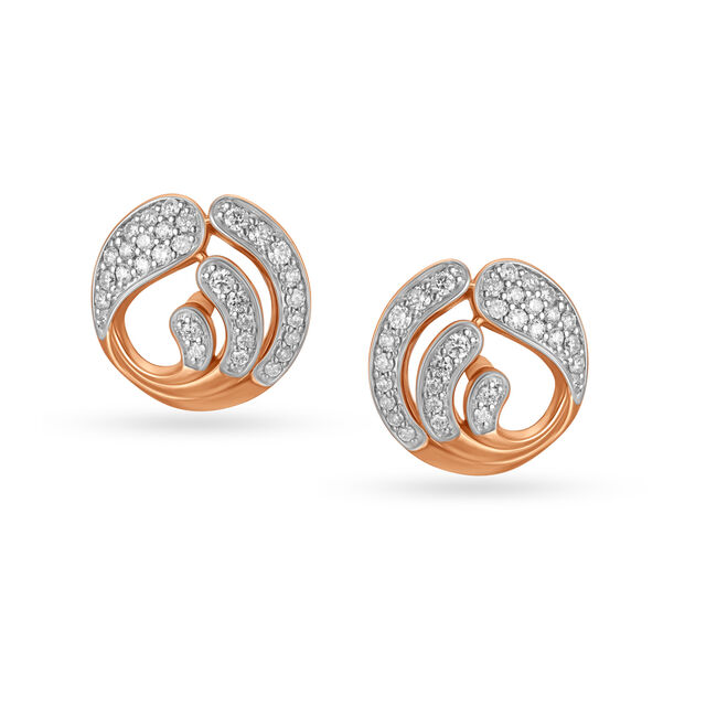 Heavenly 18KT Rose Gold & Diamond Ear Studs,,hi-res 2