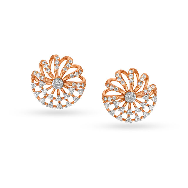 18KT Rose Gold Best Of Both Worlds Stud Earrings,,hi-res 2