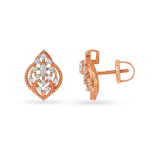 Leave Them Awestruck In 18KT Gold & Diamond Ear Studs,,hi-res 