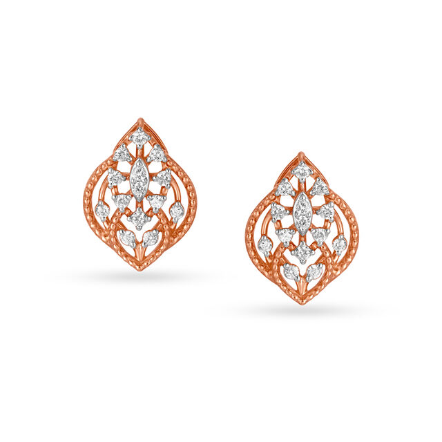 Leave Them Awestruck In 18KT Gold & Diamond Ear Studs,,hi-res 2