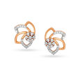 Aesthetic 18KT Gold & Diamond Floral Ear Studs,,hi-res 2