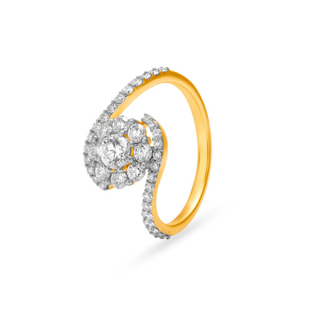 Floral Charm Diamond Finger Ring 