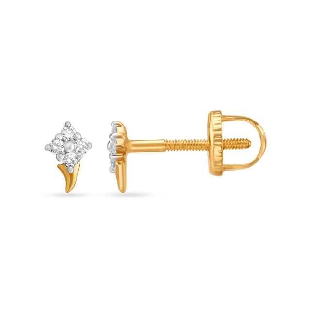 Dainty Modern Gold Stud Earrings 2