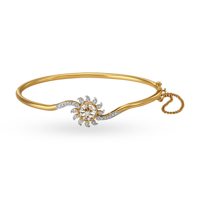 Dazzling Floral Diamond Bangle,,hi-res 