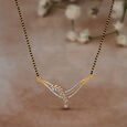 Splendid Leafy Diamond Mangalsutra,,hi-res 