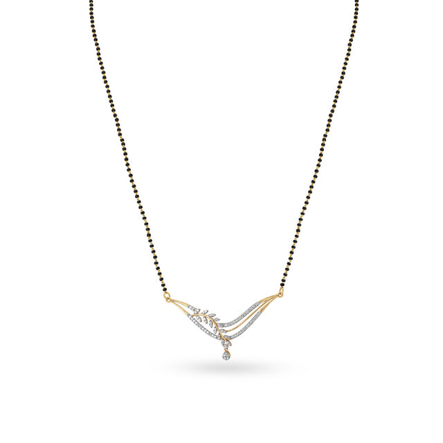 Splendid Leafy Diamond Mangalsutra,,hi-res 3