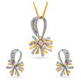 Gleaming Floral Diamond Pendant and Earrings Set,,hi-res 