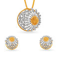 Marvellous Diamond Pendant and Earrings Set in Yellow and White Gold,,hi-res 