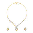 Ethereal  Gold And Diamond Flower Bud Necklace Set,,hi-res 