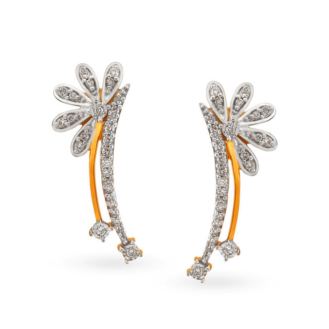 Quintessential Floral Diamond Stud Earrings,,hi-res 