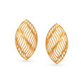 Striking Jali Work Gold Stud Earrings 