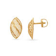 Striking Jali Work Gold Stud Earrings 2