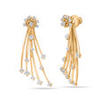 18 KT Yellow Gold Detachable Diamond Drop Earrings,,hi-res 2
