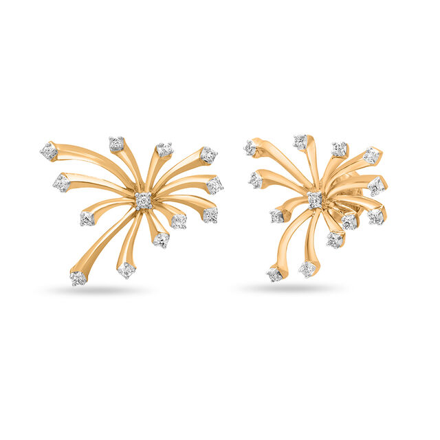 18 KT Yellow Gold Festive Diamond Detachable Drop Earrings,,hi-res 4