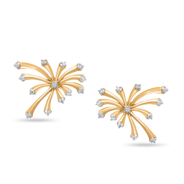 18 KT Yellow Gold Festive Diamond Detachable Drop Earrings,,hi-res 5