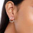 18 KT Yellow Gold Semi Studded Diamond Hoop Earrings,,hi-res 3