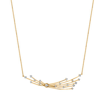 18KT Yellow Gold And Diamond Tassel Necklace
