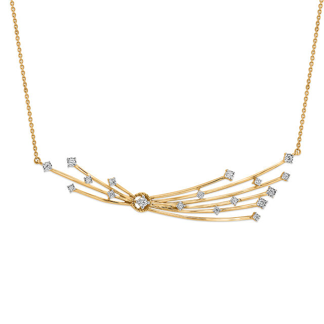 18KT Yellow Gold And Diamond Tassel Necklace 2