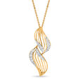 18 KT Yellow Gold Glazing Flame Diamond Pendant,,hi-res 2