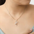18 KT Yellow Gold Glazing Flame Diamond Pendant,,hi-res 3