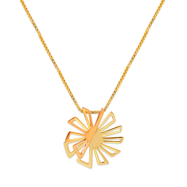 18 KT Yellow and Rose Gold Abstract Flower Pendant,,hi-res 